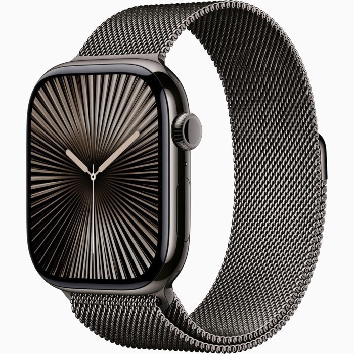 Apple Watch Series 10 GPS + Cellular 46MM Slate Titanium Case with Slate Milanese Loop - Image 1