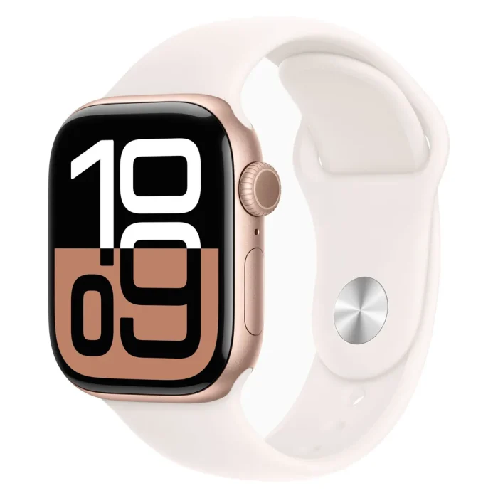 Apple Watch Series 10 GPS 42MM Rose Gold Aluminum Case with Light Blush Sport Band - Image 1