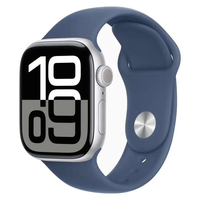 Apple Watch Series 10 GPS 42MM Silver Aluminum Case with Denim Sport Band - Image 1