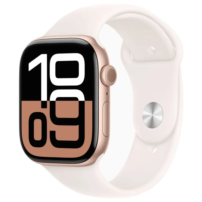 Apple Watch Series 10 GPS 46MM Rose Gold Aluminum Case with Light Blush Sport Band - Image 1