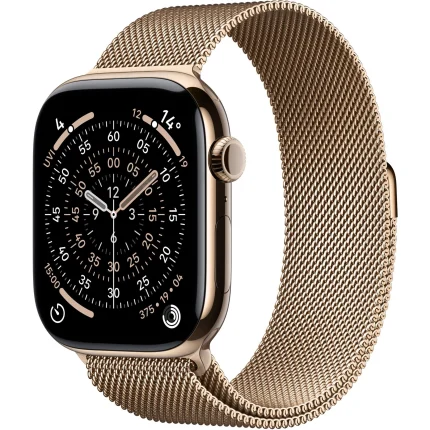 Apple Watch Series 11 Gold Titanium Case 46MM GPS + Cellular with Gold Milanese Loop