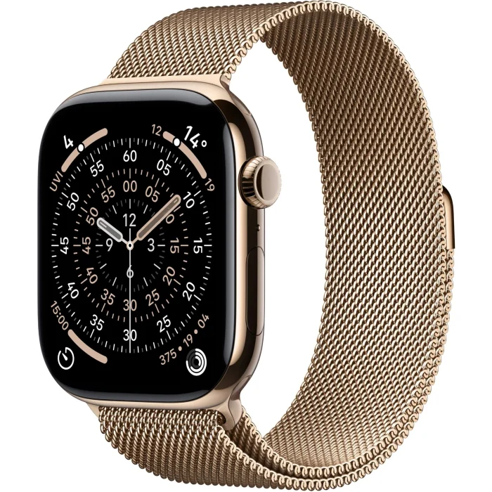 Apple Watch Series 11 Gold Titanium Case 46MM GPS + Cellular with Gold Milanese Loop - Image 1