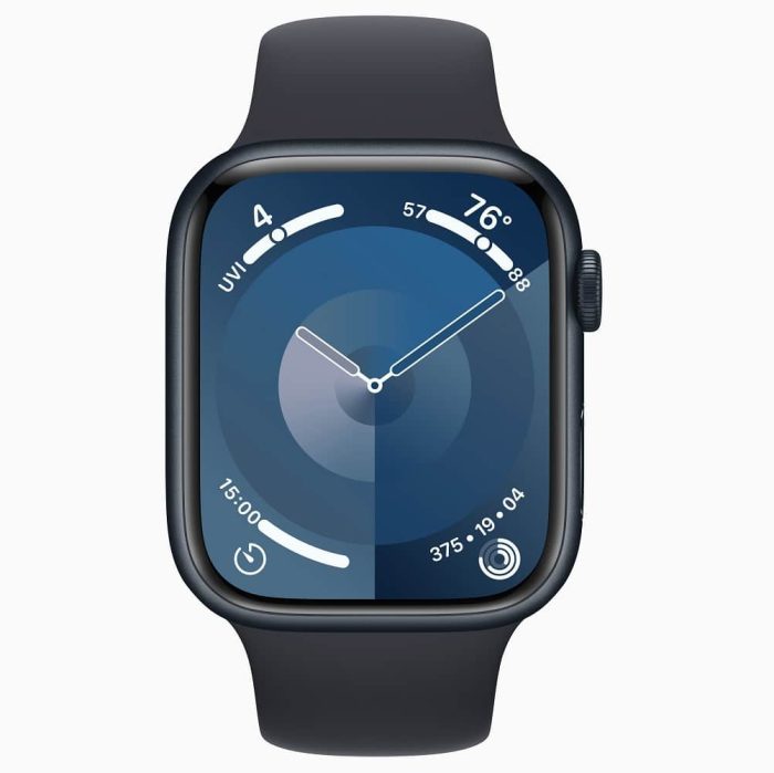 Apple Watch Series 9 GPS 41MM Midnight Aluminum Case with Midnight Sport Band - Image 2