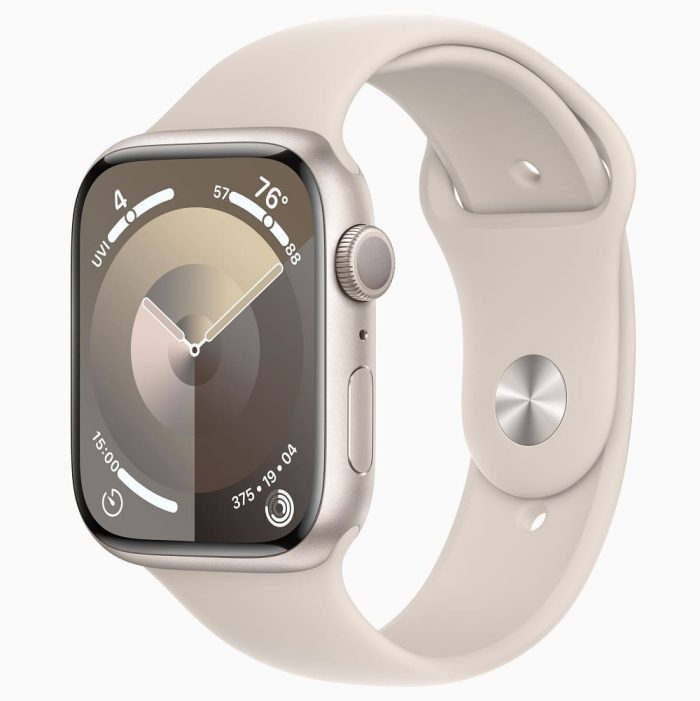 Apple Watch Series 9 GPS 45MM Starlight Aluminum Case with Starlight Sport Band - Image 1