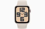 Apple Watch SE 2022 GPS 44MM Starlight Aluminum Case with Starlight Sport Band - Image 2