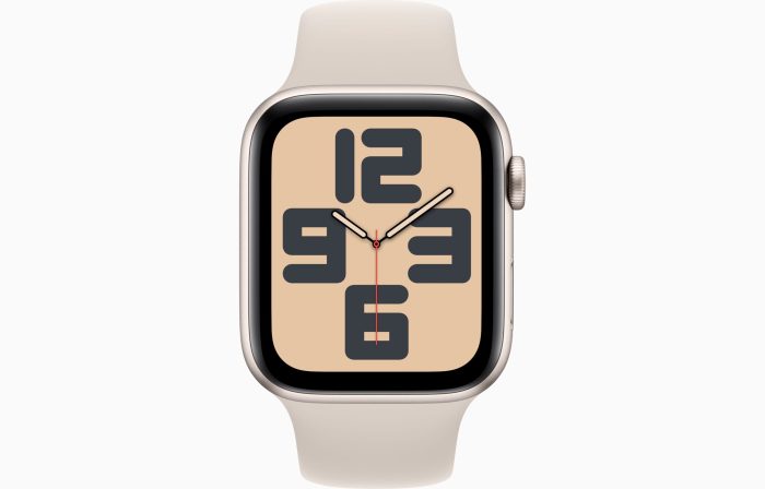 Apple Watch SE 2022 GPS 44MM Starlight Aluminum Case with Starlight Sport Band - Image 2