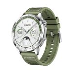 HUAWEI Watch GT 4 stainless steel frame with green woven strap 46mm