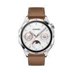 HUAWEI Watch GT 4 stainless steel frame with brown Leather Strap 46mm - Image 2